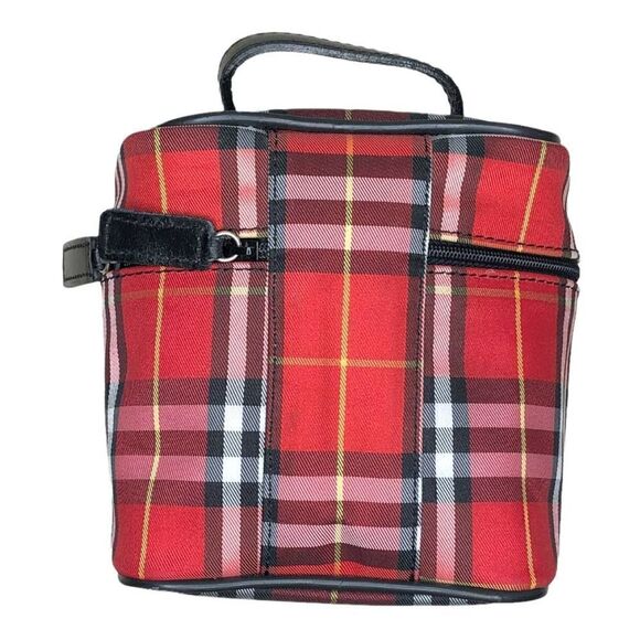 Burberry London Housecheck Red Canvas Vanity Bag - Picture 2 of 6